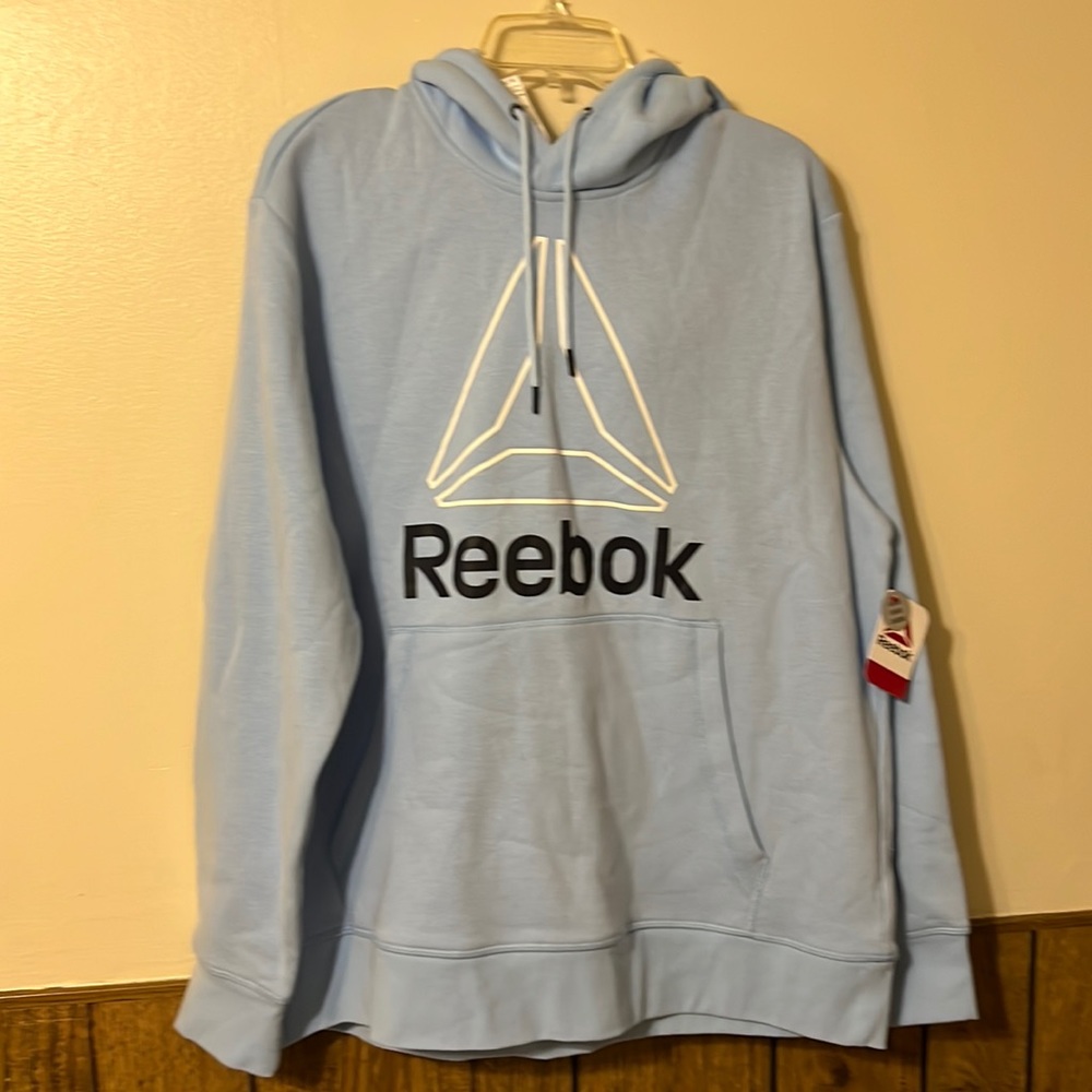 NEW Reebok Mens Active Blue Pullover Long Sleeve Fleece Hoodie Size XL